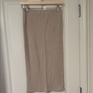 Zara Beige Ribbed Skirt